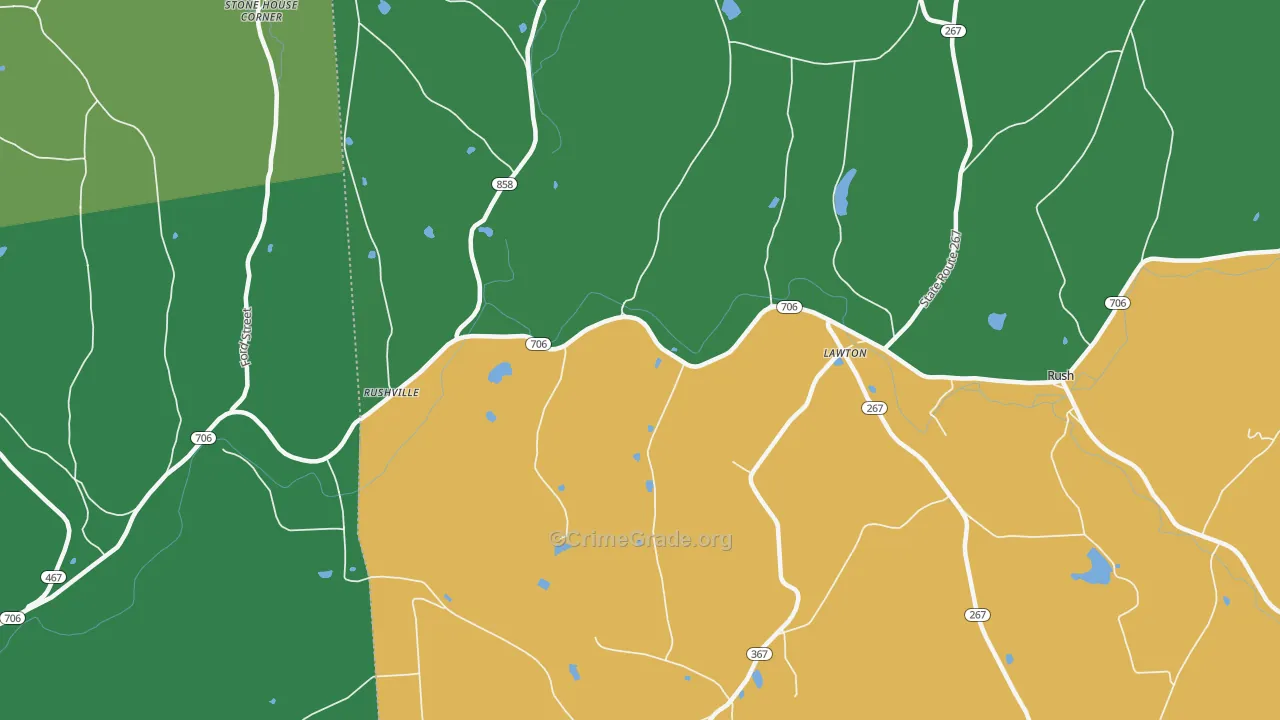 18828, PA Map of Theft Rates