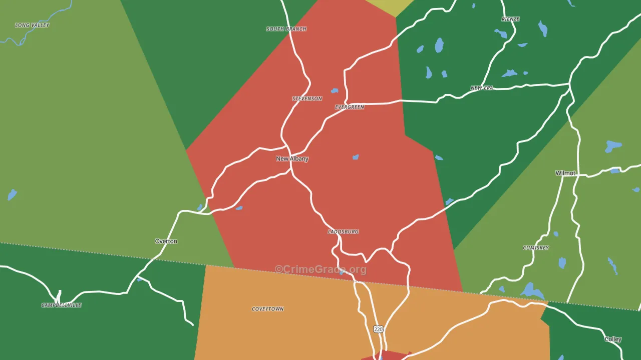 18833, PA Map of Theft Rates