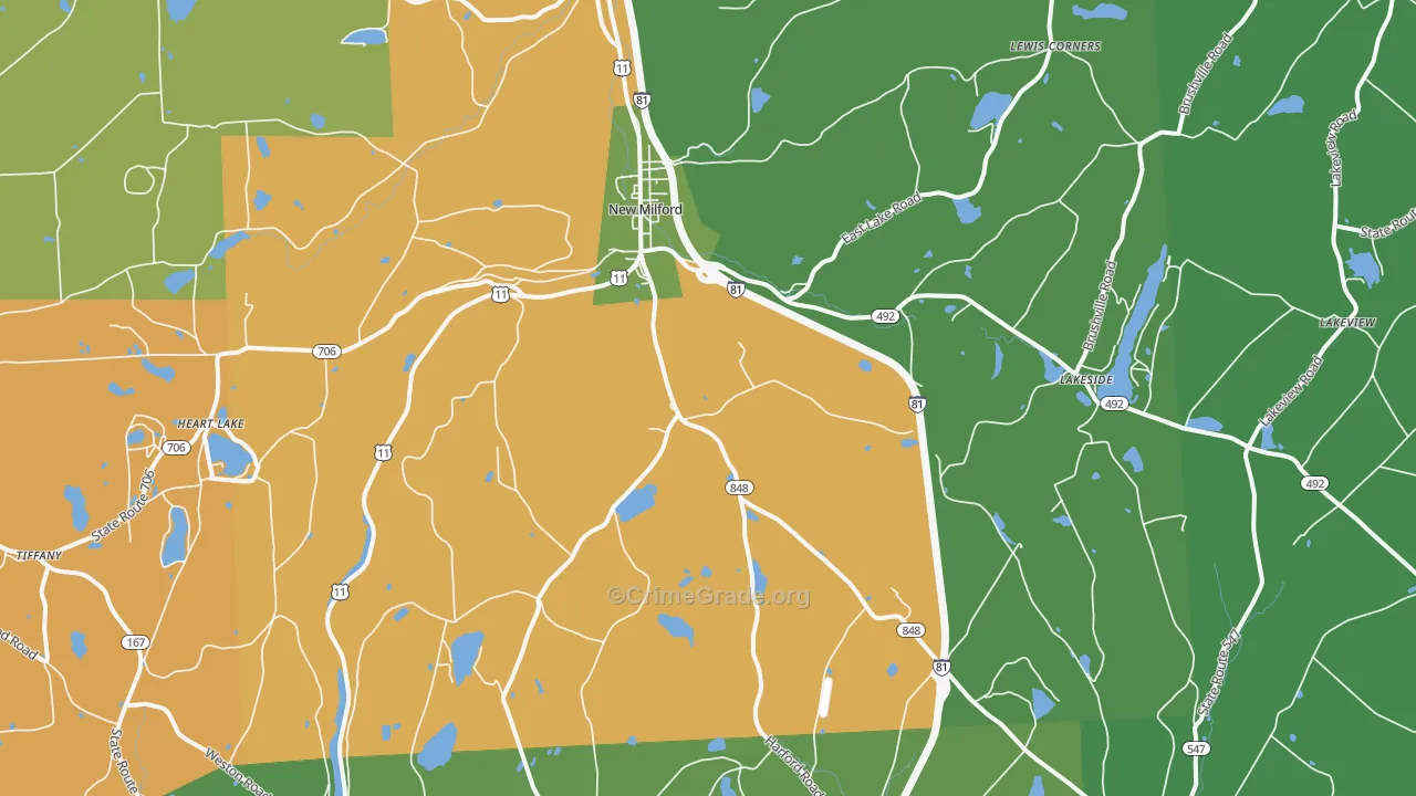 18834, PA Map of Theft Rates