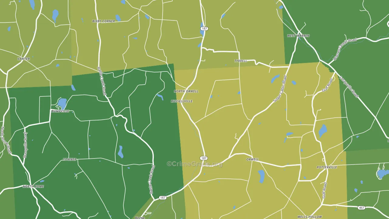 18837, PA Map of Theft Rates