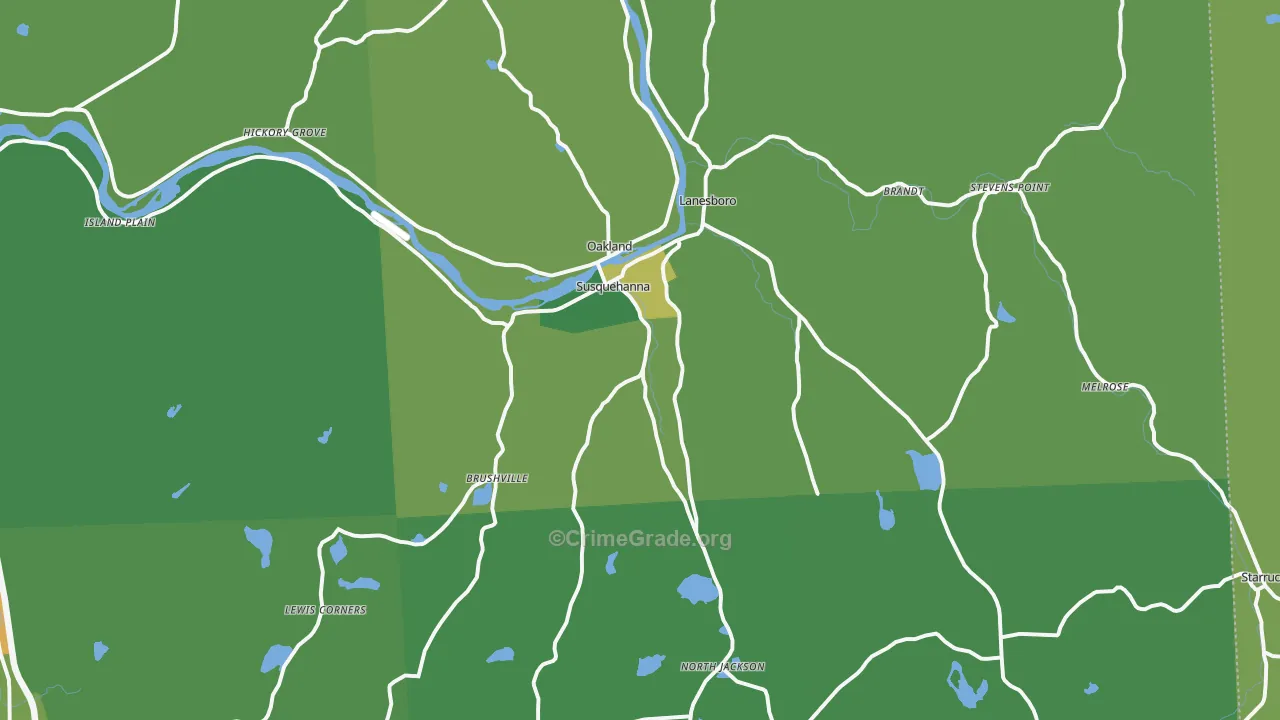 18847, PA Map of Theft Rates