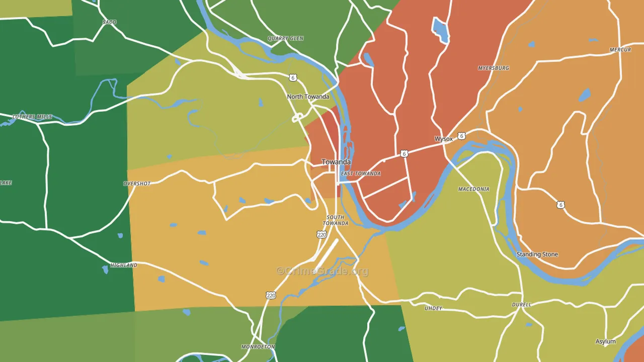 18848, PA Map of Theft Rates