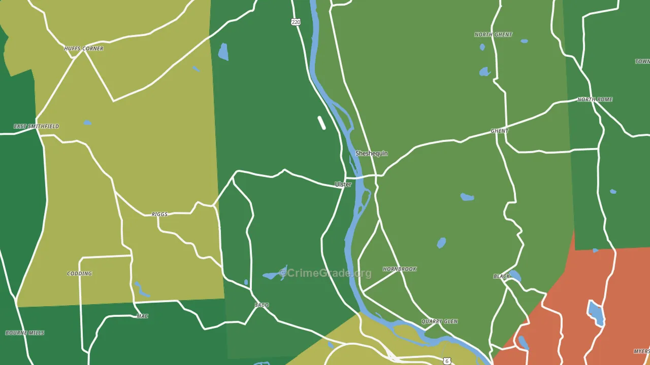 18850, PA Map of Theft Rates