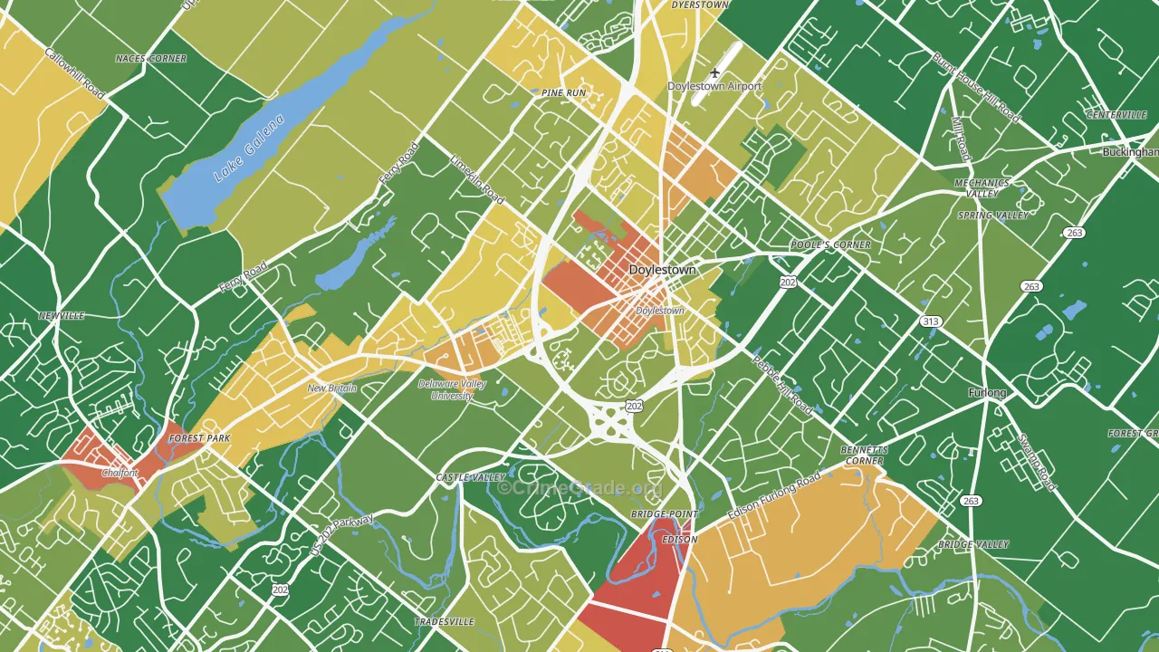 18901, PA Map of Theft Rates