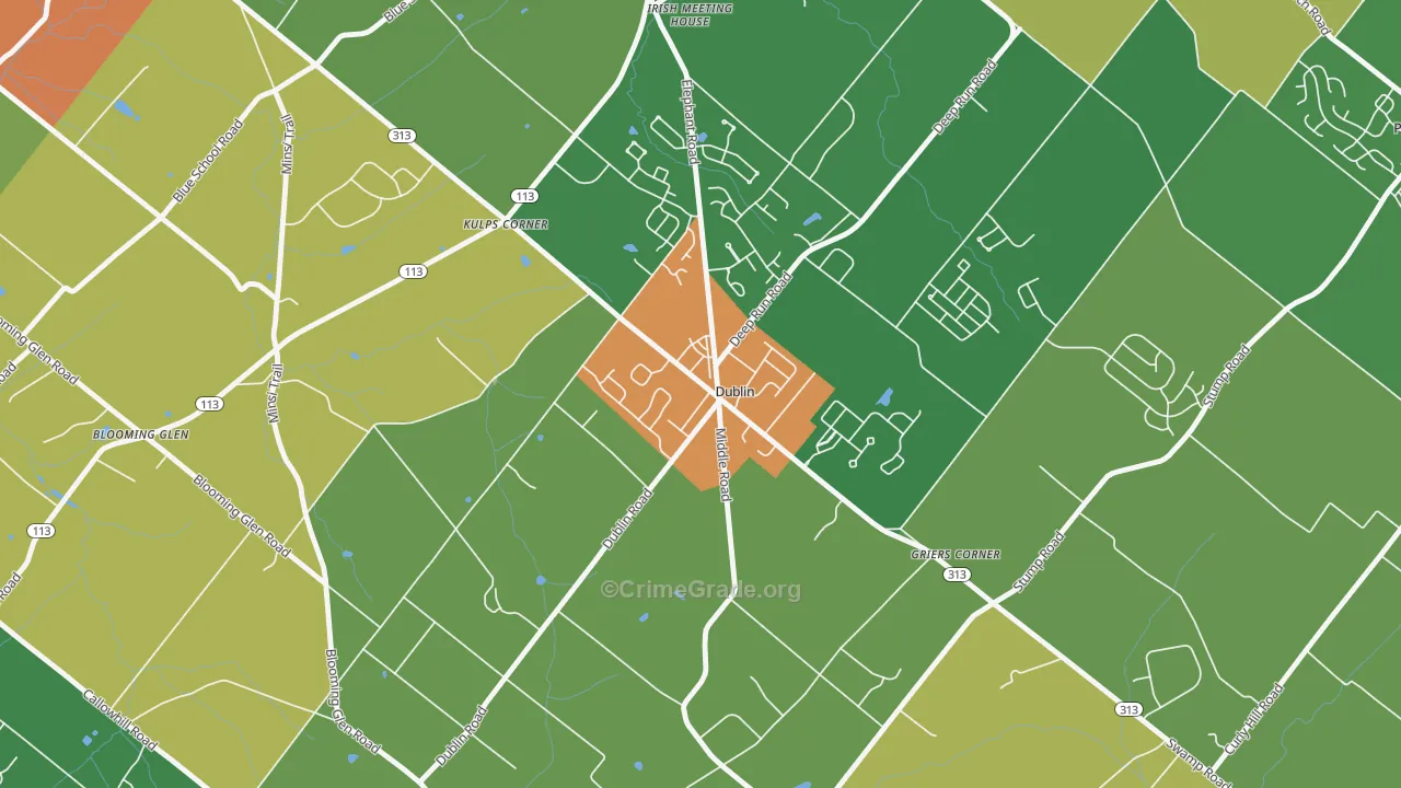 18917, PA Map of Theft Rates