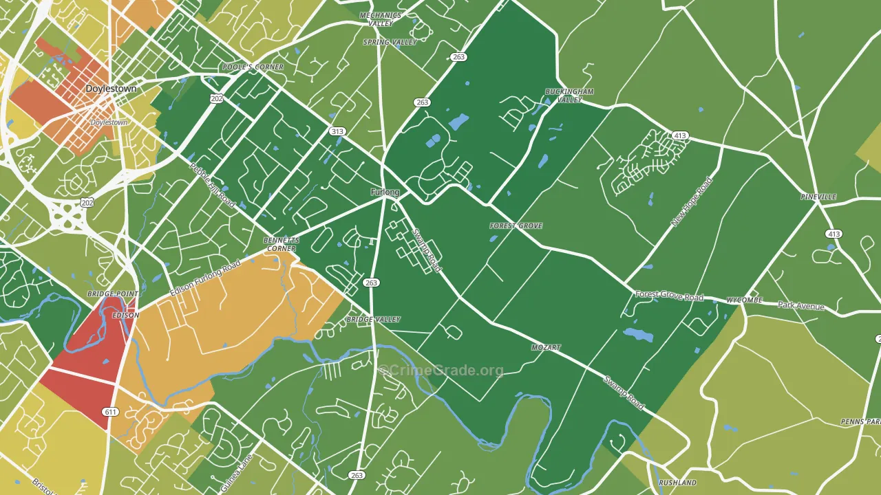 18925, PA Map of Theft Rates