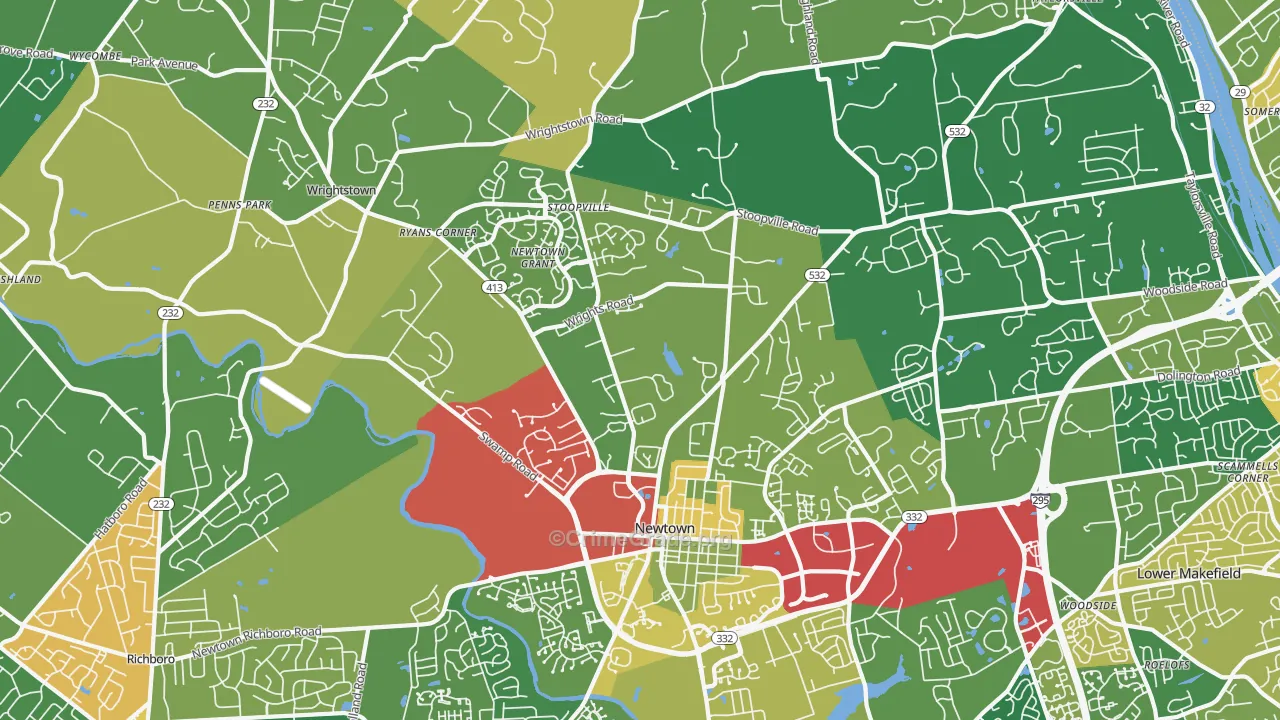 18940, PA Map of Theft Rates
