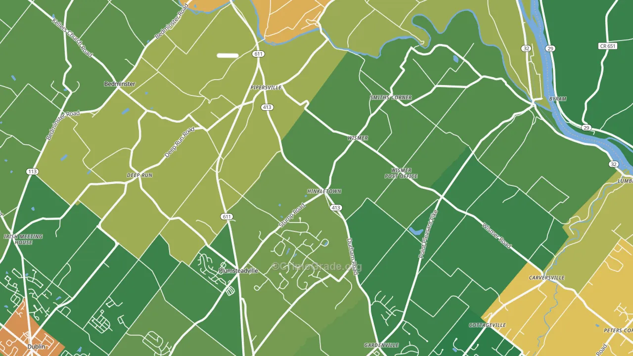 18947, PA Map of Theft Rates
