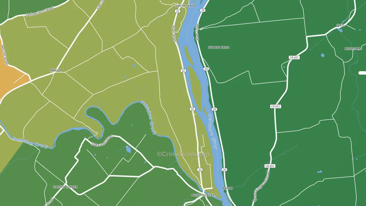 18950, PA Map of Theft Rates