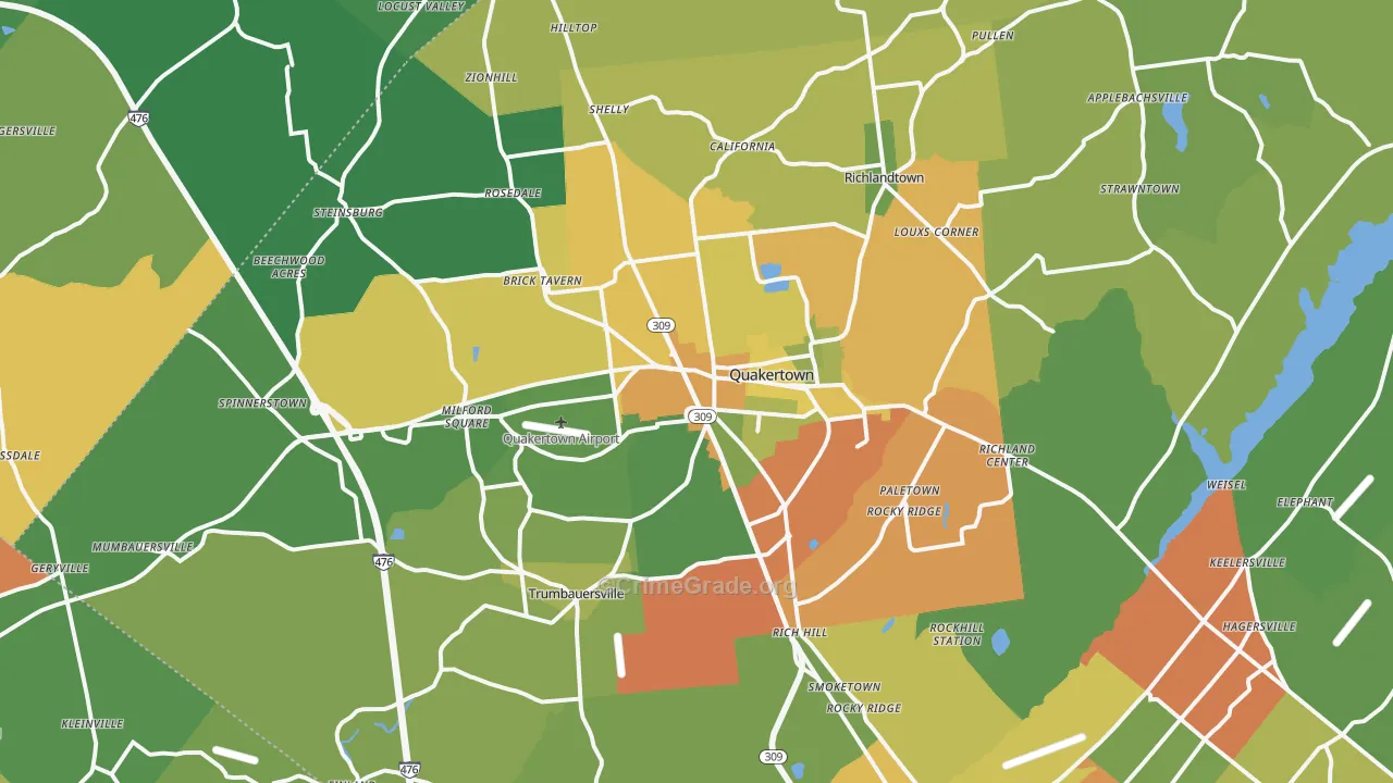 18951, PA Map of Theft Rates