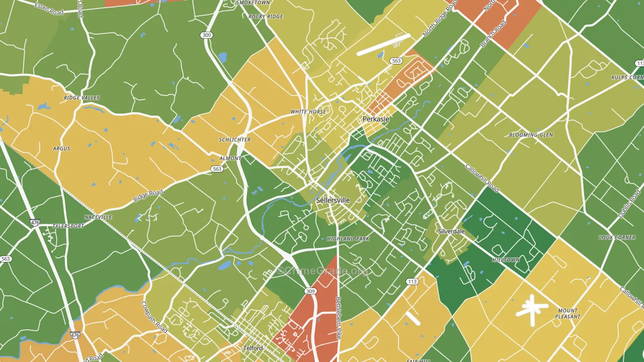 18960, PA Map of Theft Rates