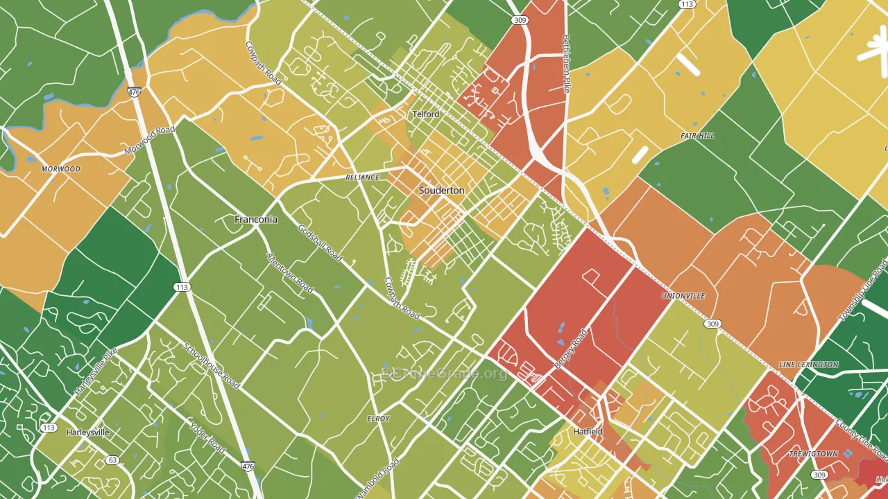 18964, PA Map of Theft Rates