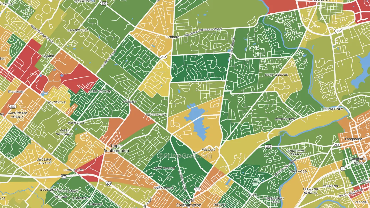 18966, PA Map of Theft Rates