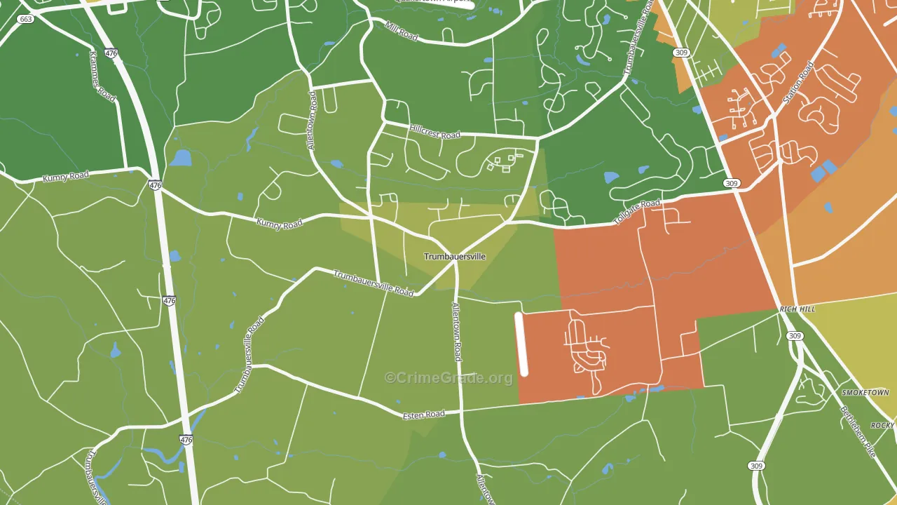 18970, PA Map of Theft Rates