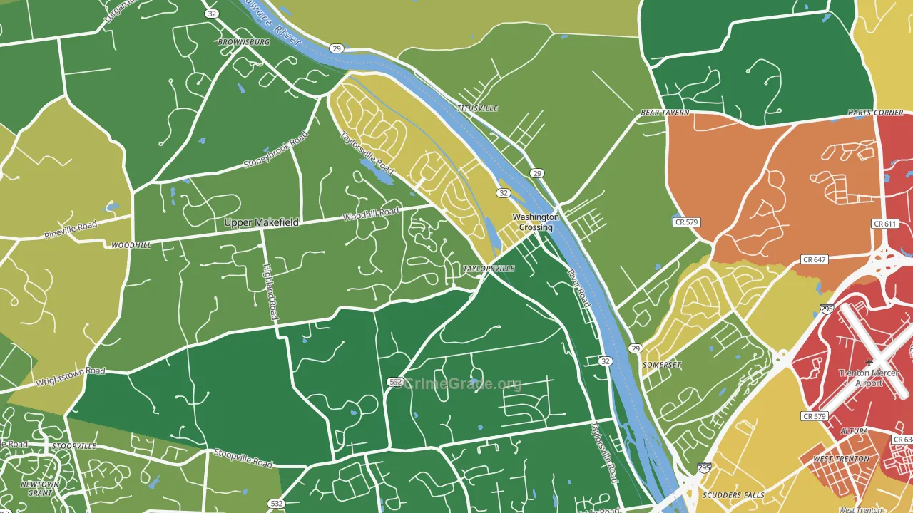 18977, PA Map of Theft Rates