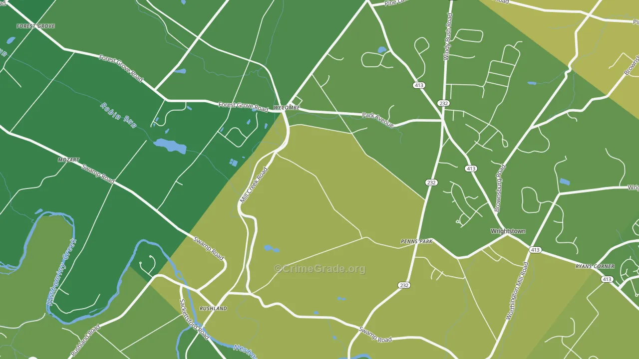 18980, PA Map of Theft Rates