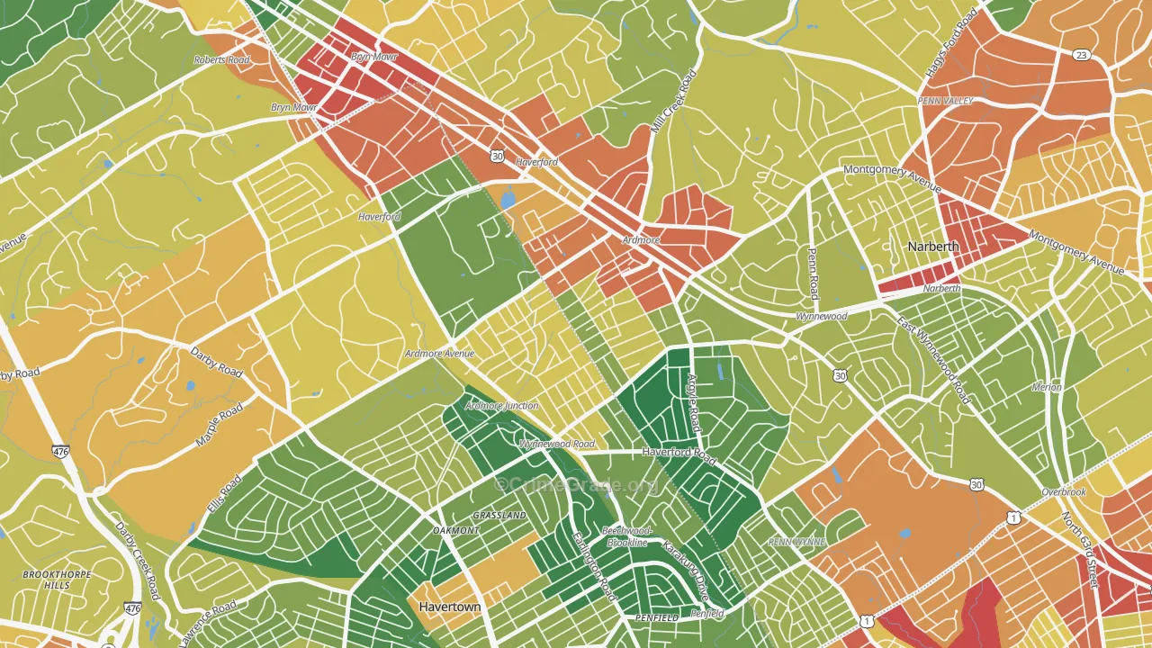 19003, PA Map of Theft Rates