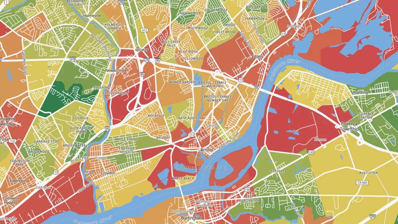 19007, PA Map of Theft Rates