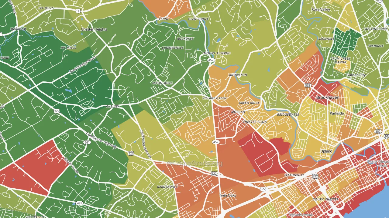 19014, PA Map of Theft Rates
