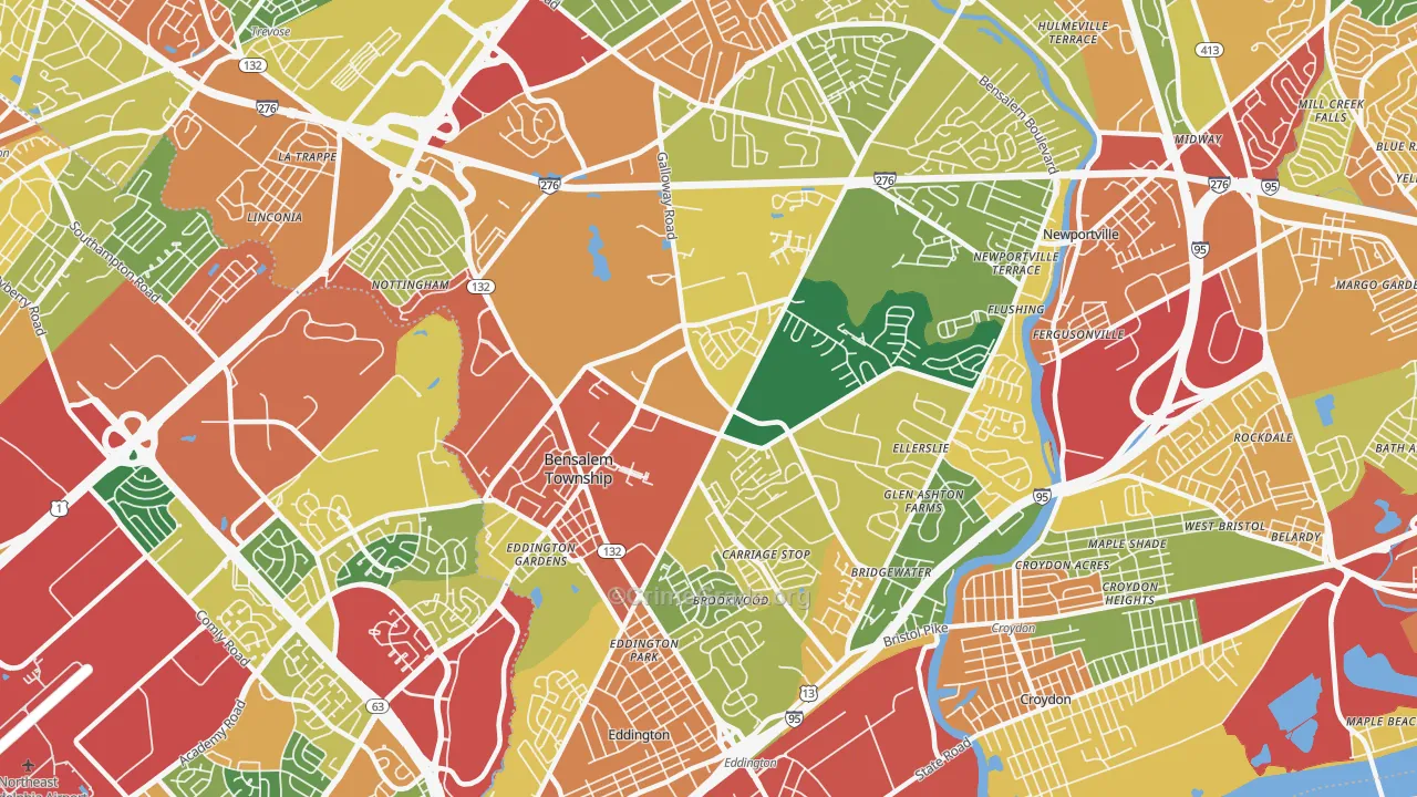 19020, PA Map of Theft Rates