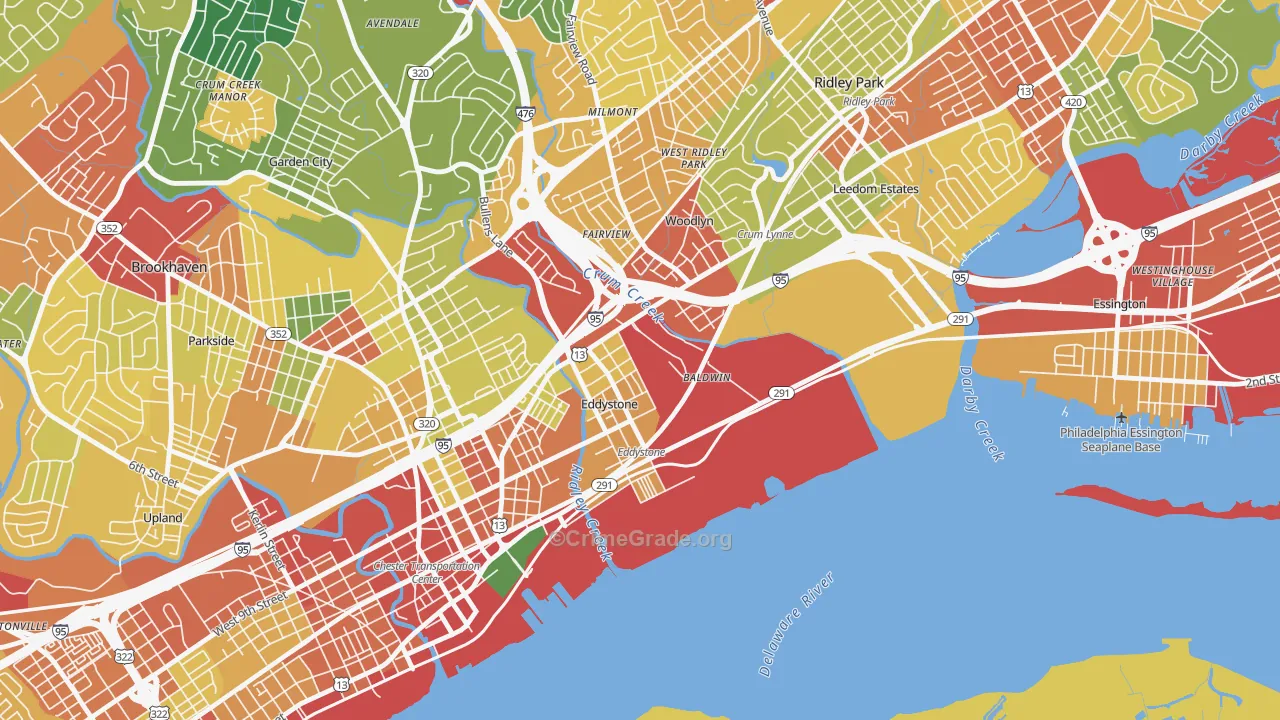 19022, PA Map of Theft Rates