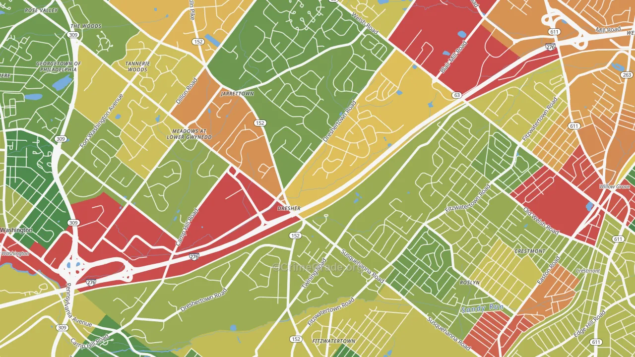 19025, PA Map of Theft Rates