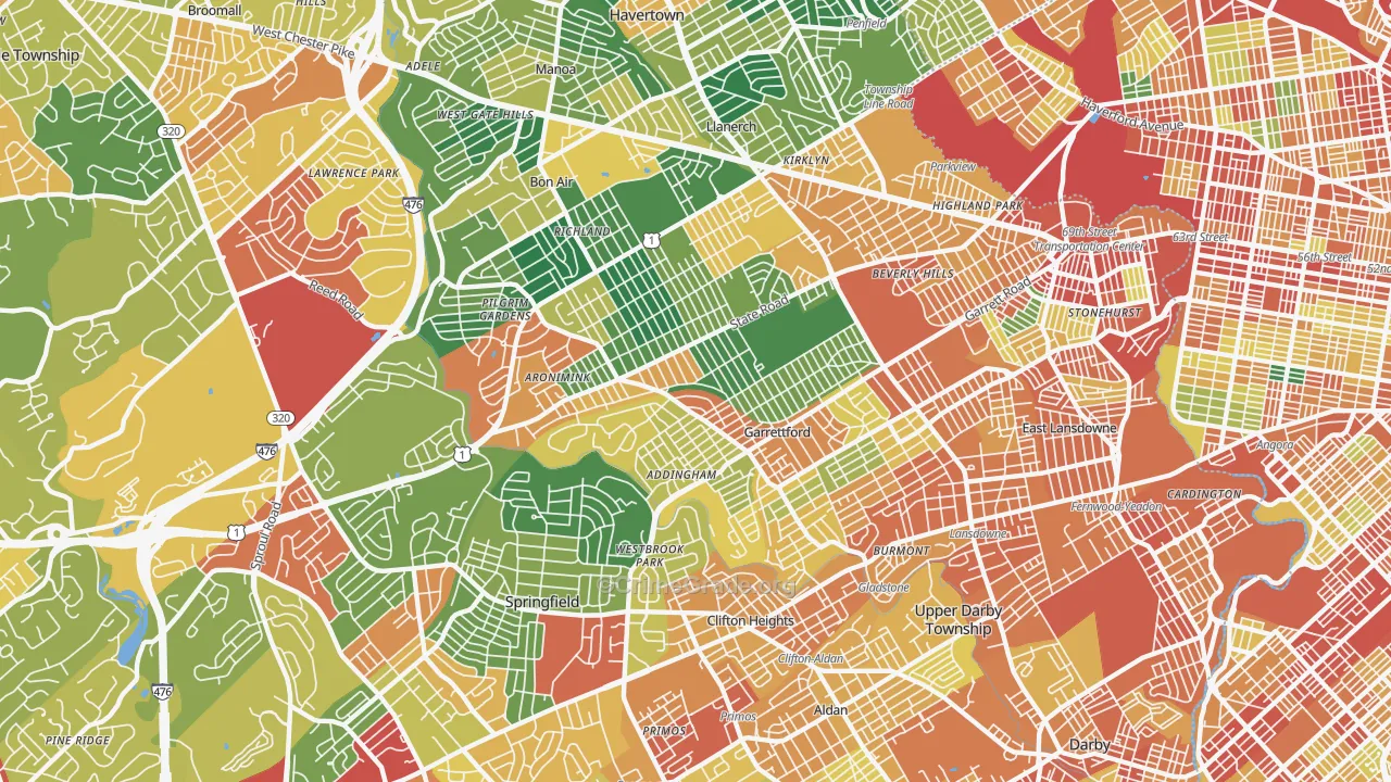 19026, PA Map of Theft Rates