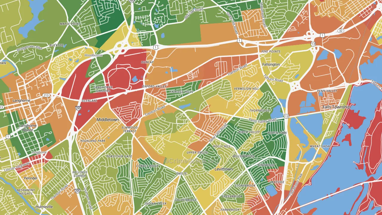 19030, PA Map of Theft Rates