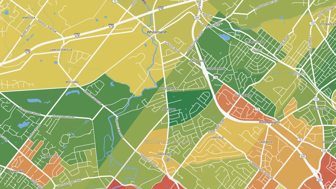 19031, PA Map of Theft Rates