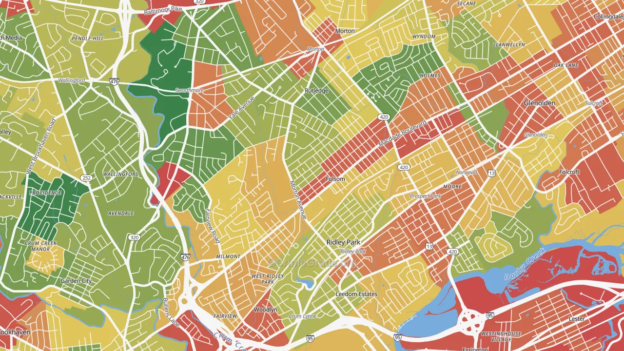 19033, PA Map of Theft Rates