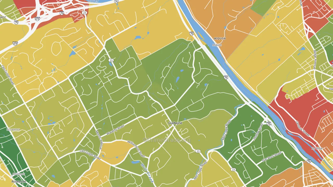 19035, PA Map of Theft Rates