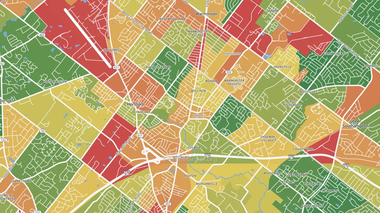 19040, PA Map of Theft Rates