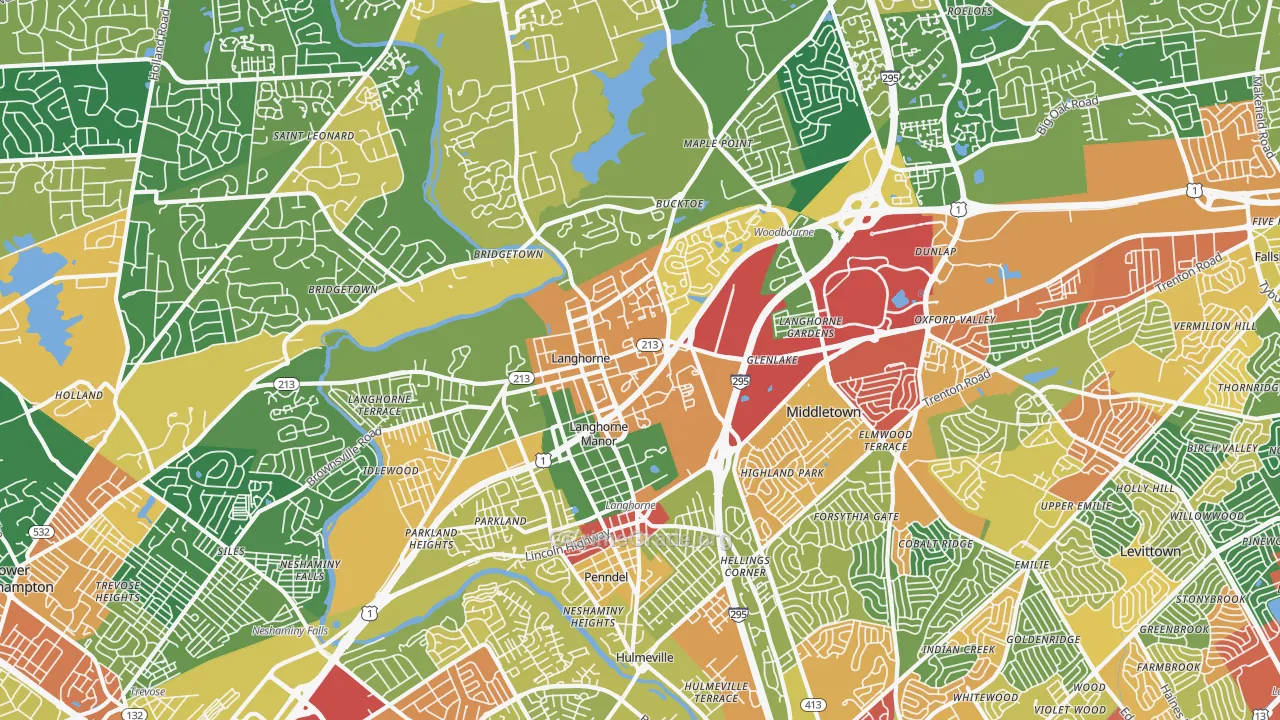 19047, PA Map of Theft Rates