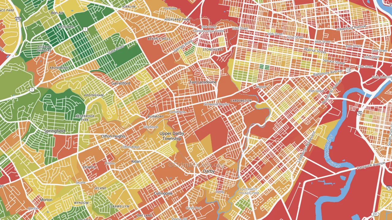 19050, PA Map of Theft Rates