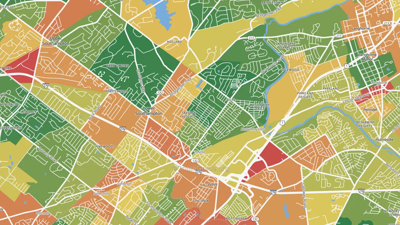 19053, PA Map of Theft Rates