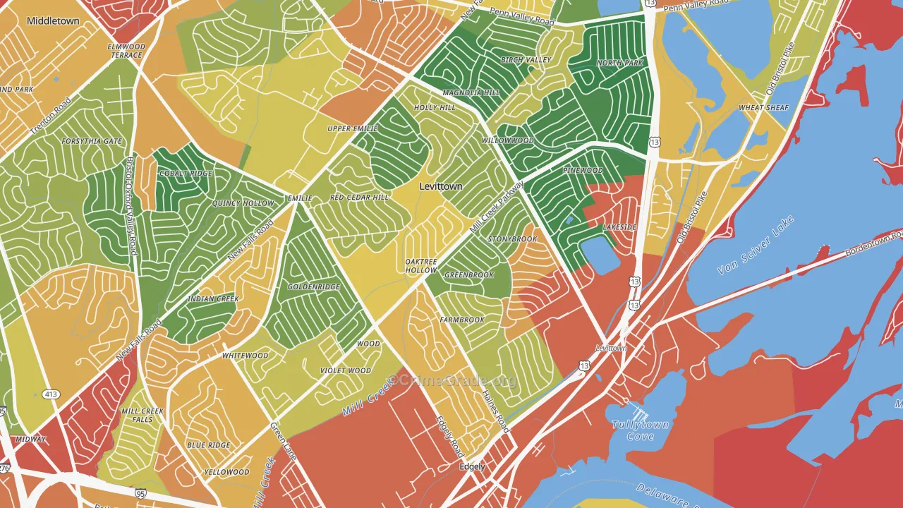 19055, PA Map of Theft Rates