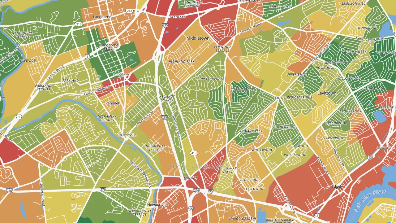 19056, PA Map of Theft Rates