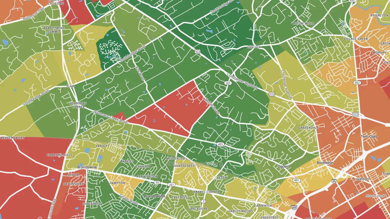 19060, PA Map of Theft Rates