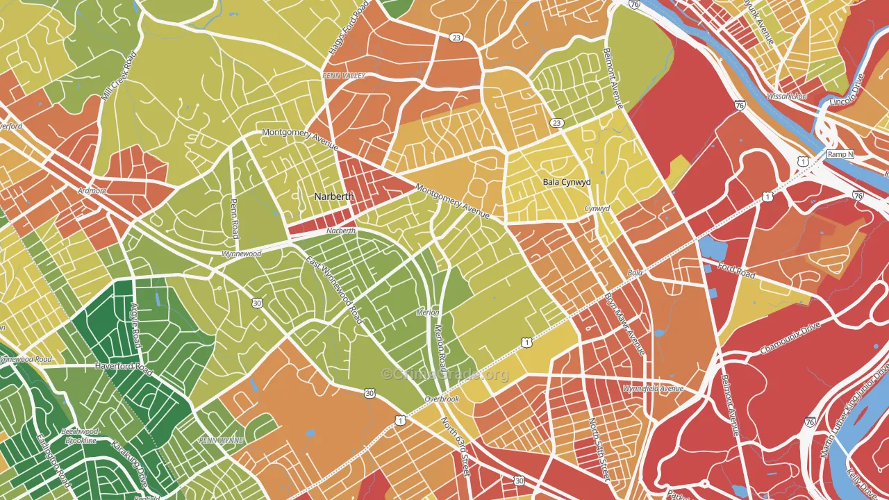 19066, PA Map of Theft Rates