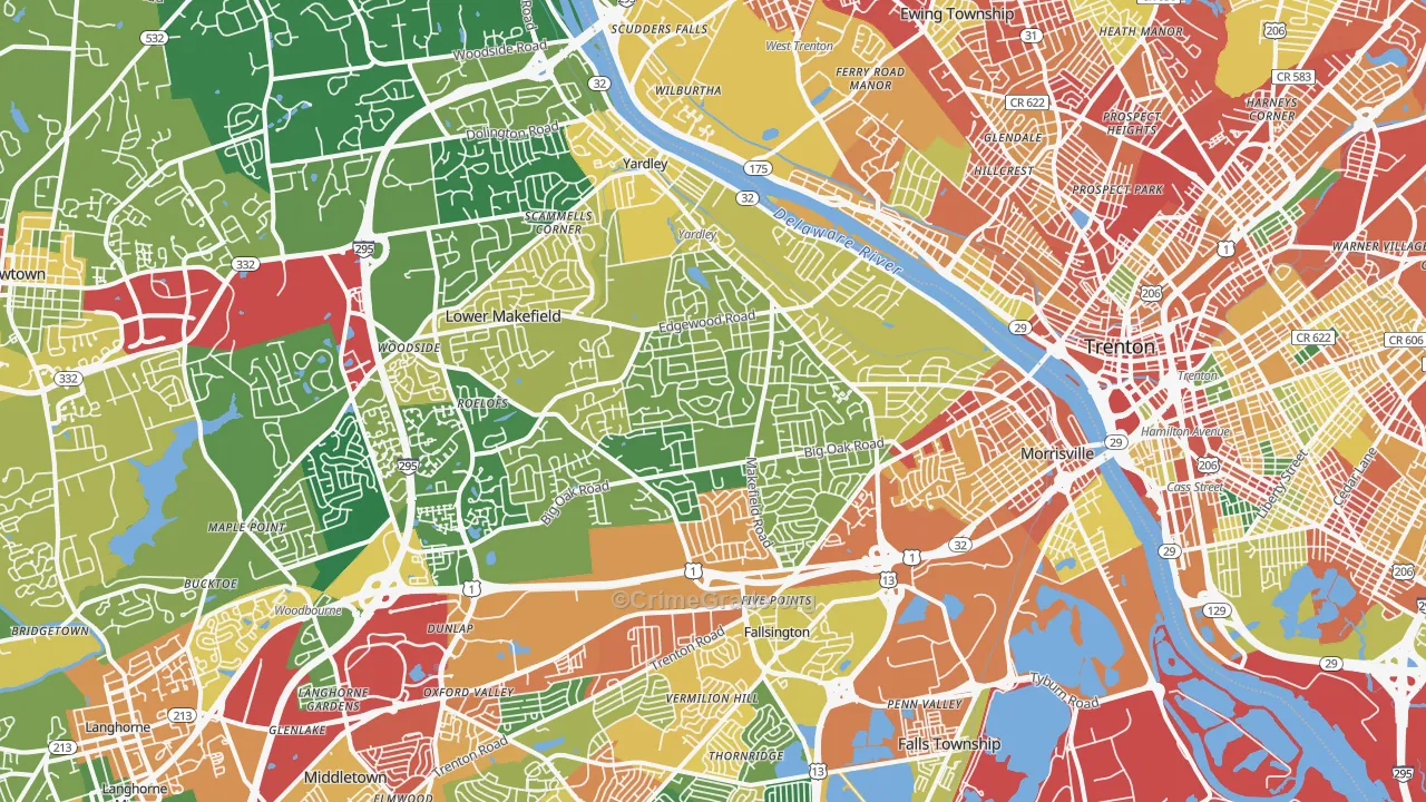 19067, PA Map of Theft Rates