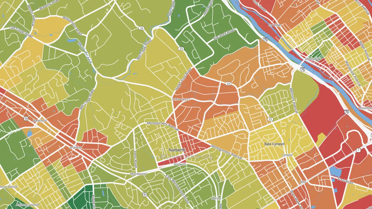 19072, PA Map of Theft Rates