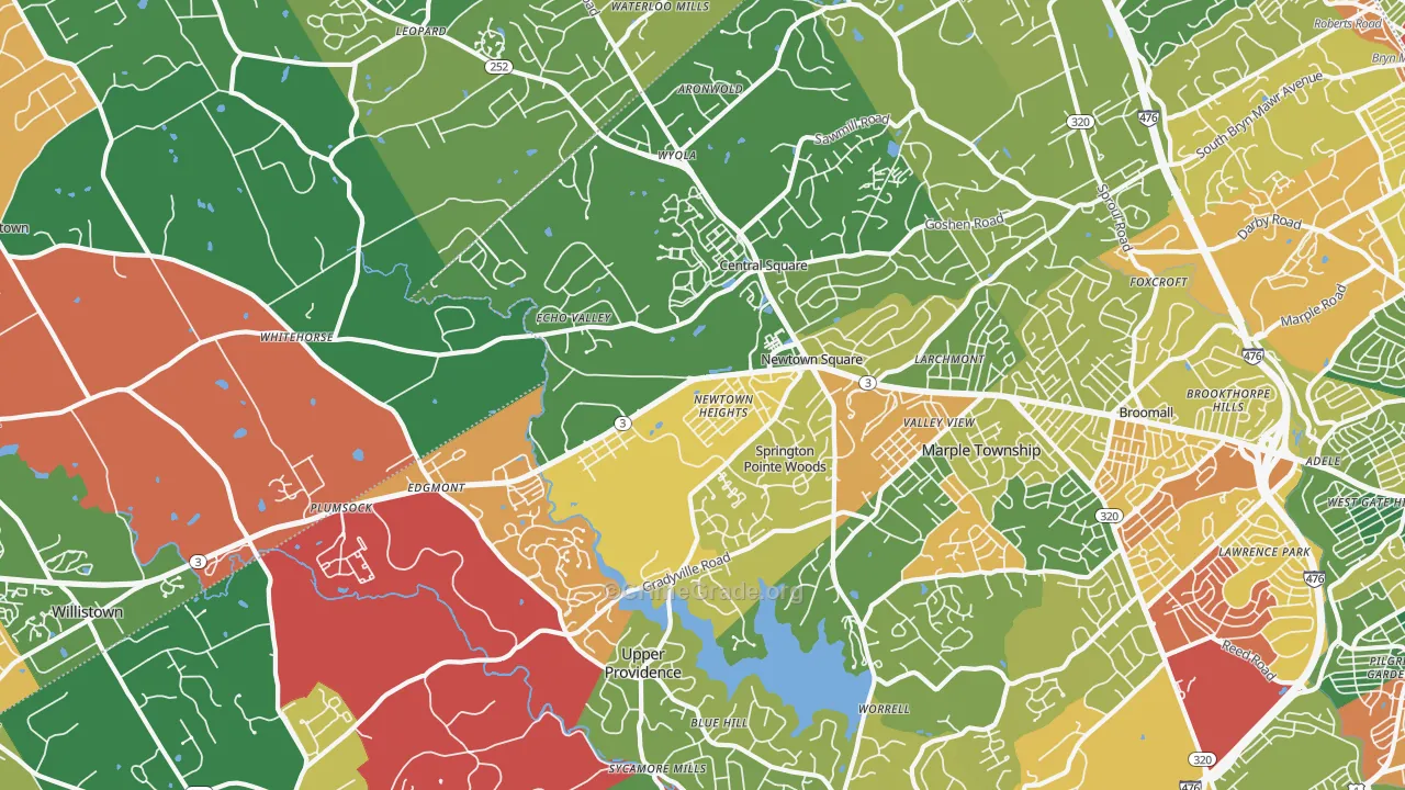 19073, PA Map of Theft Rates