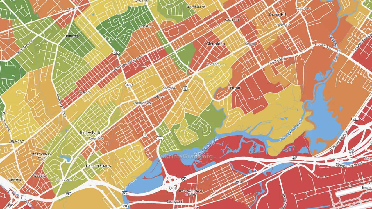 19074, PA Map of Theft Rates