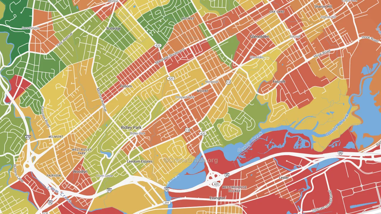 19076, PA Map of Theft Rates