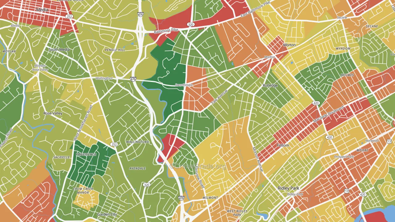 19081, PA Map of Theft Rates