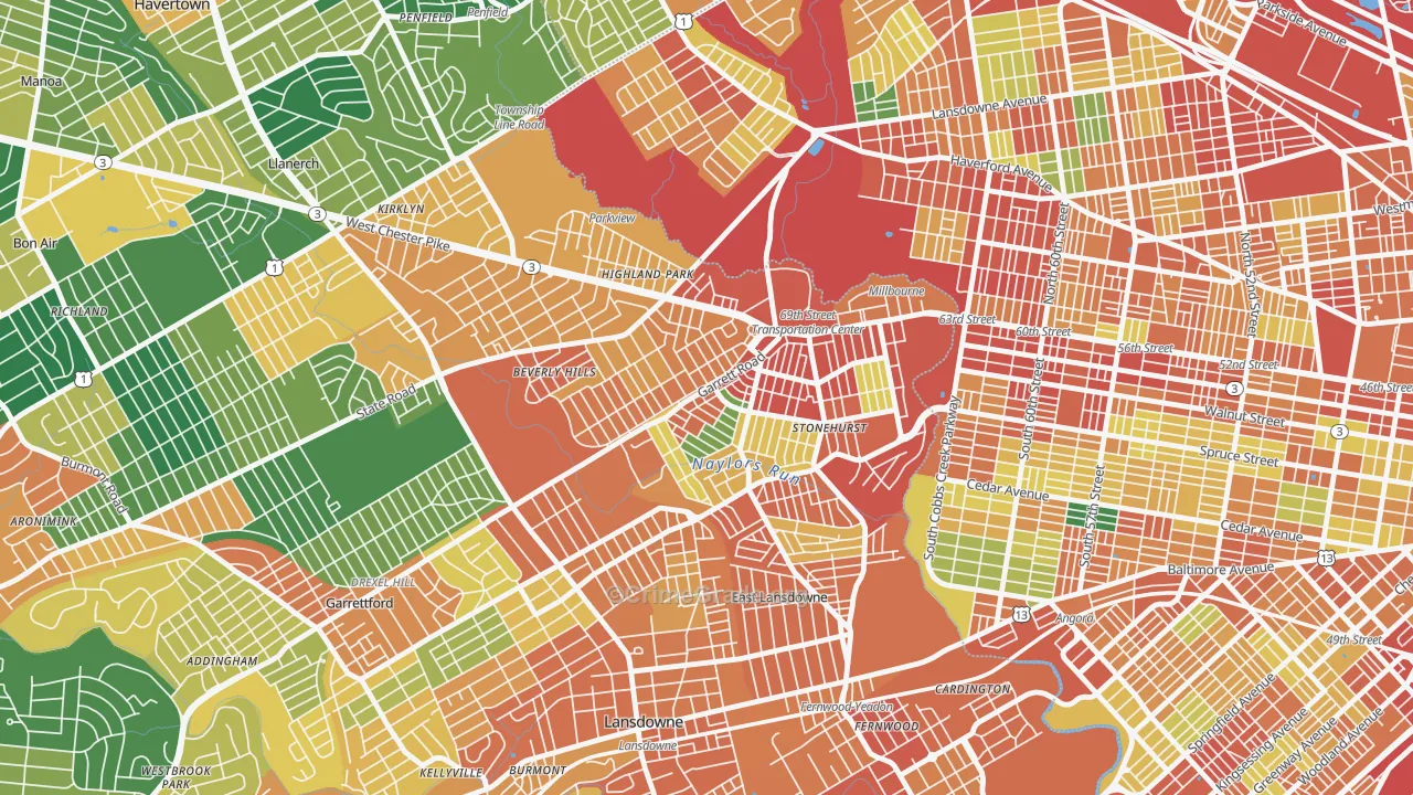 19082, PA Map of Theft Rates