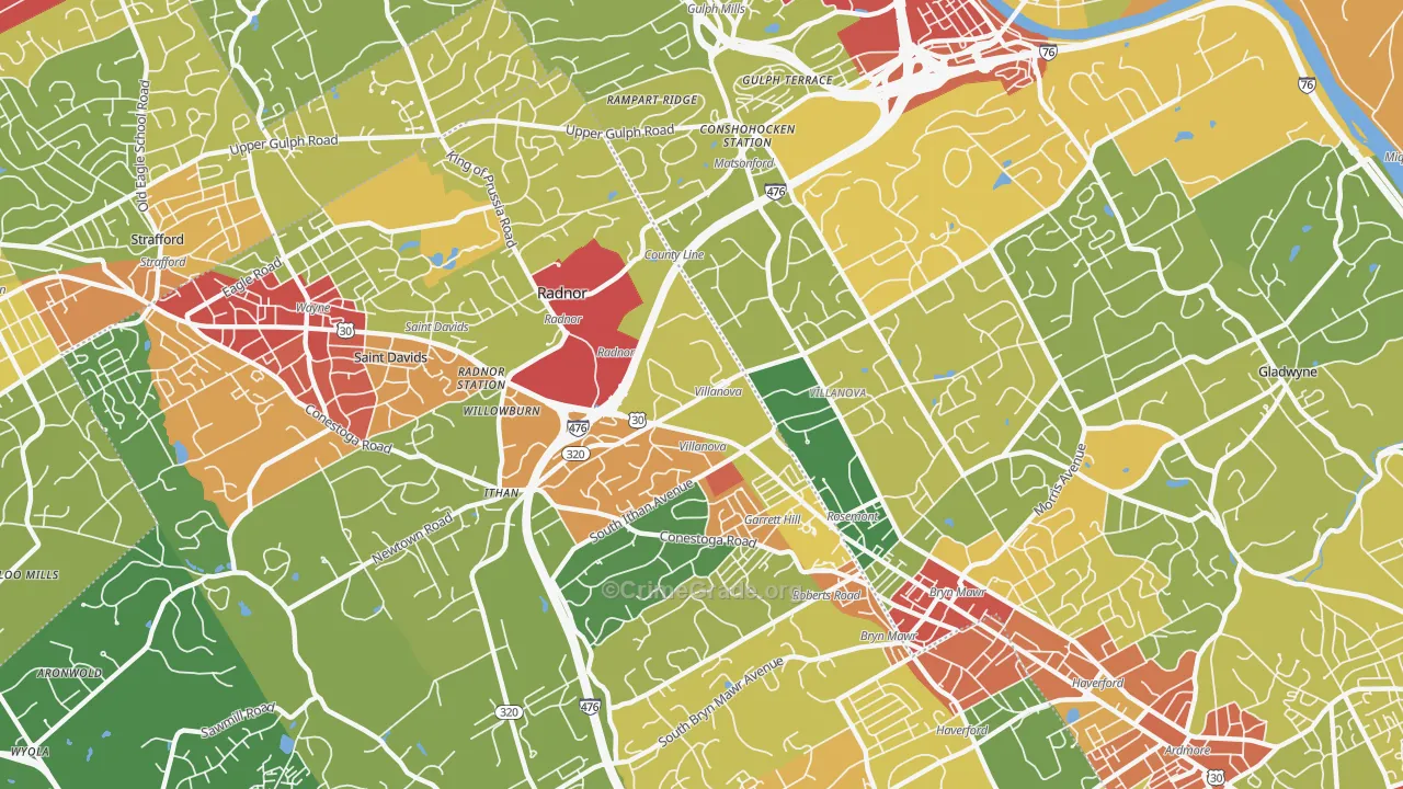 19085, PA Map of Theft Rates