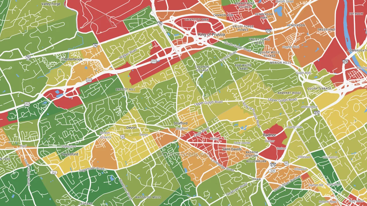 19087, PA Map of Theft Rates