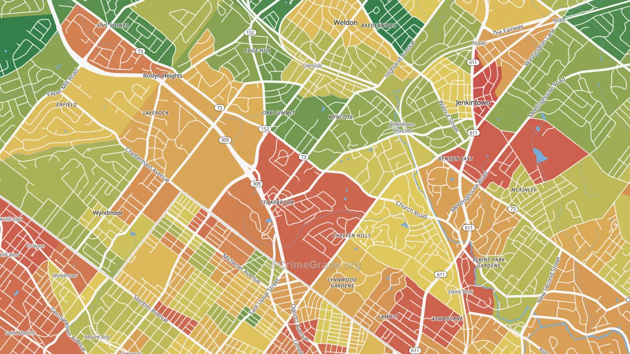 19095, PA Map of Theft Rates