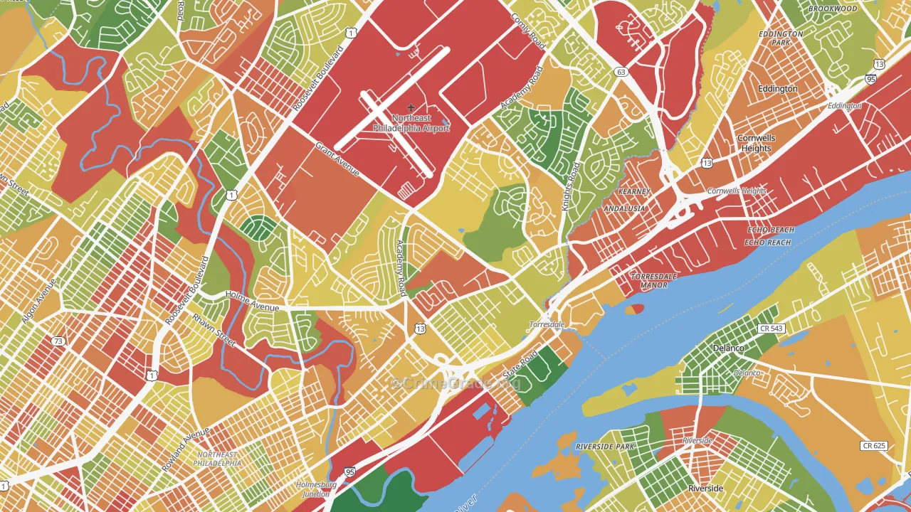 19114, PA Map of Theft Rates